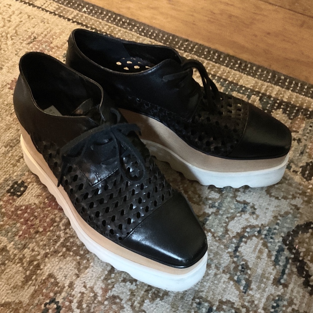 Stella McCartney Black and White Platform Shoes
